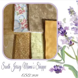 Set Of 8 Assorted Golds Large Scrap Cotton Fabric  Bundle