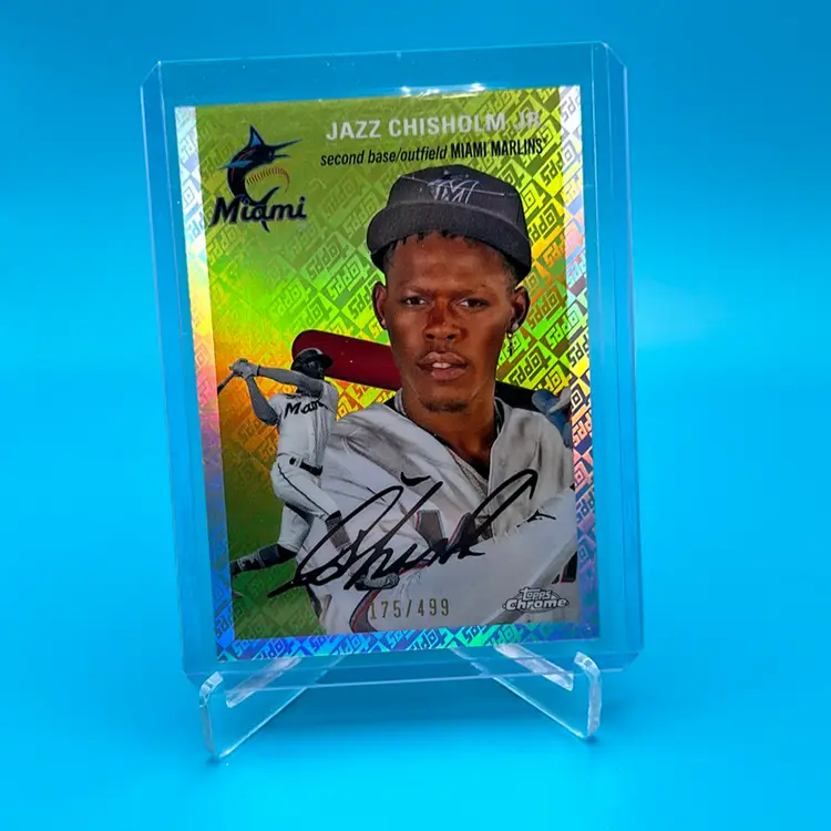2023 Topps Chrome Platinum Jazz Chisholm Jr. ToppsFractor /499 Miami Marlins / New York Yankees 
