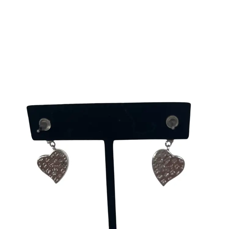 Alan K Sterling Silver Multi Color Murano  Millefiori Art Glass Heart Earrings