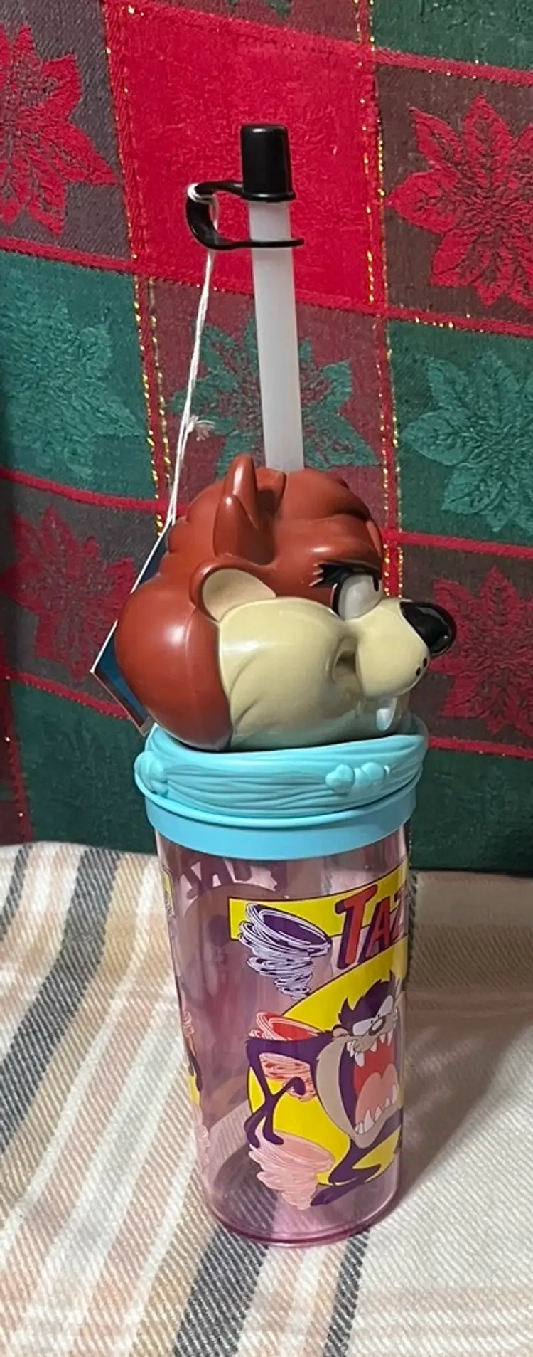 Taz Articulated Tumbler With Straw 1997 Warner Bros