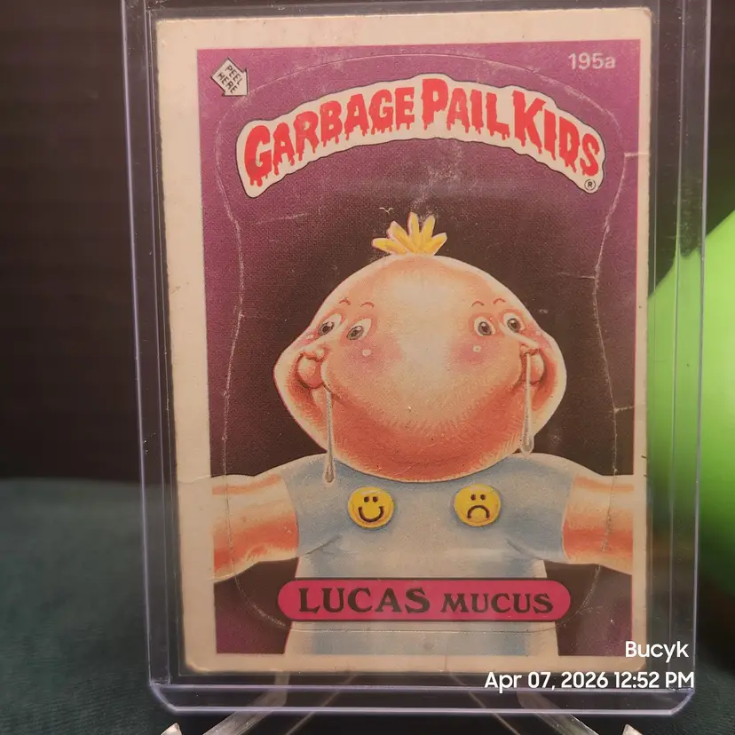1986 Garbage Pail Kids - LUCAS Mucus #195a