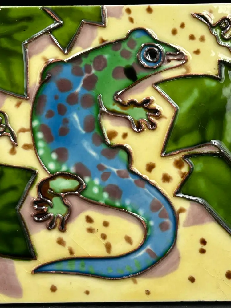 Ceramic Art Tile 6x6” Lizard -gecko Reptile Table/wall Decor