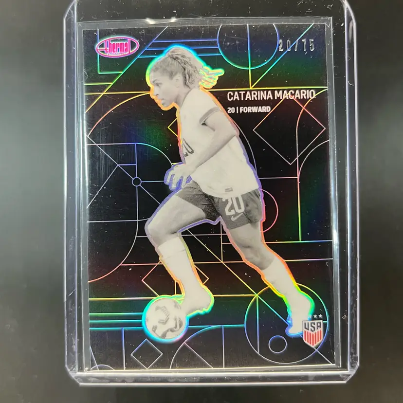 Catarina Macario 2025 Parkside Thermal USWNT Pitch Black /75 Soccer Card (Kit Number)