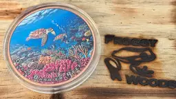 Great Barrier Reef colorized 5 oz 999 Pure copper round in Capsule
