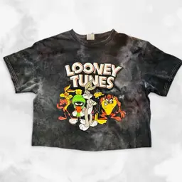Looney Tunes Tie Dyed Cropped T-shirt Medium