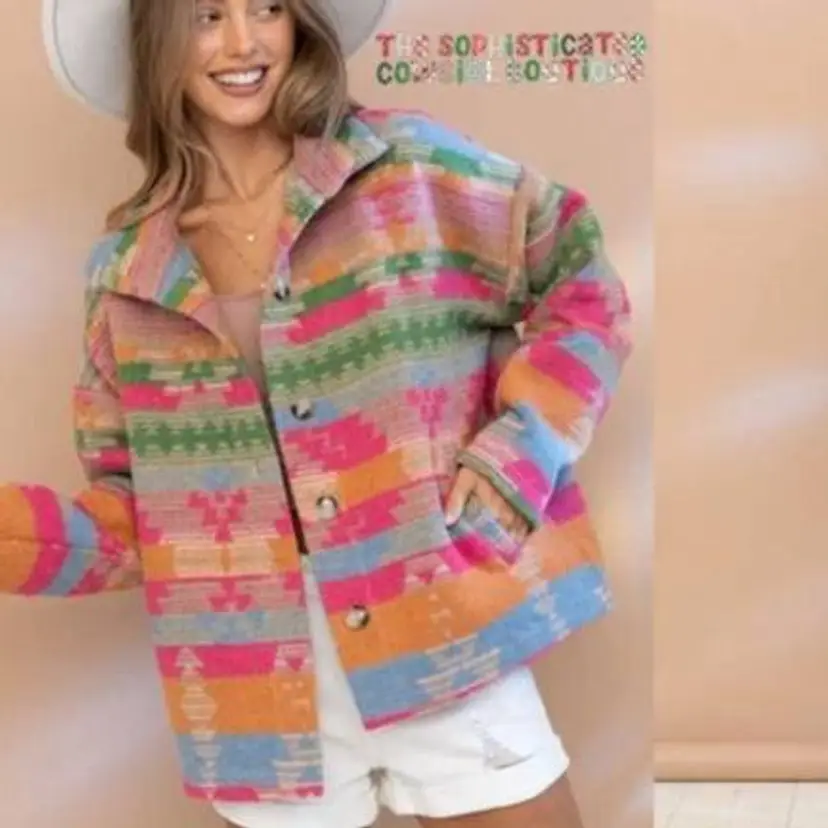 THE TOPSANNAH LADIES AZTEC PRINT JACKET NIP