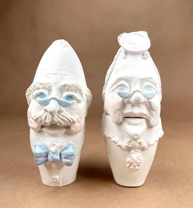 EASTER Department 56  Egg Heads plus Bodies - Head come off Body - Lot of 2 5.75" Spring Collectible Decor RARE