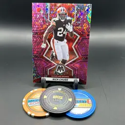 Nick Chubb 10/20 Pink No Huddle Prizm 2022 Panini Mosaic Cleveland Browns