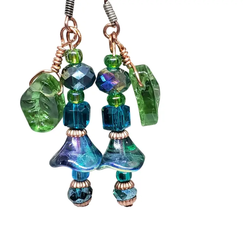 Handcrafted Festive Glass Bead Earrings