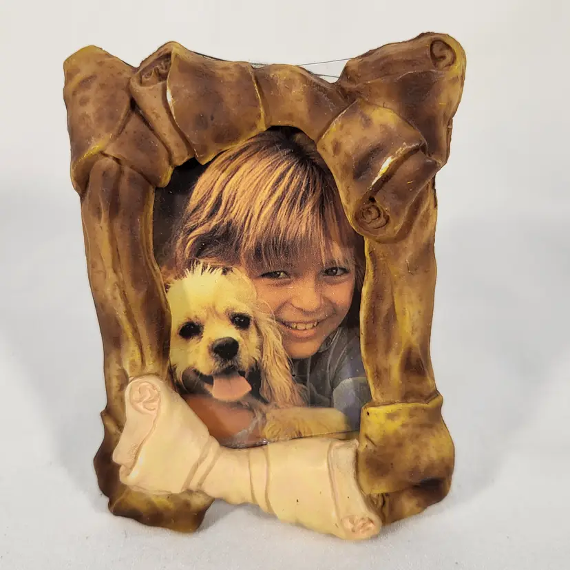 Vintage Dog Bone Themed Picture Frame Small 3"