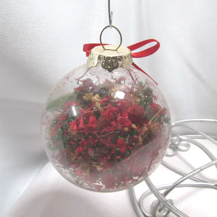 Lot of 4 Assorted Material Round Christmas Ornaments 2.5" - 3.5"