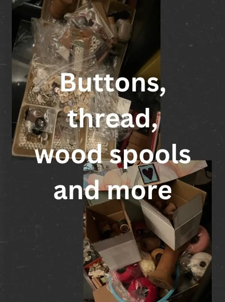Buttons, Thread, Wood Spools And More 