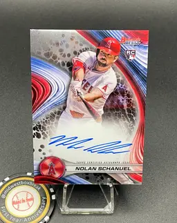 Nolan Schanuel Rookie (7) Lot - Auto & Wave Refractor - 2024 Bowman's Best RC - Los Angeles Angels