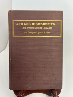 Vintage 'And God Remembered...' by John R. Rice Hardcover 1944