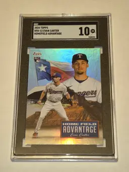 Evan Carter (RC) 2024 Topps Home Field Advantage #HFA-13 SGC 10 Rangers