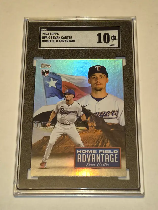 Evan Carter (RC) 2024 Topps Home Field Advantage #HFA-13 SGC 10 Rangers