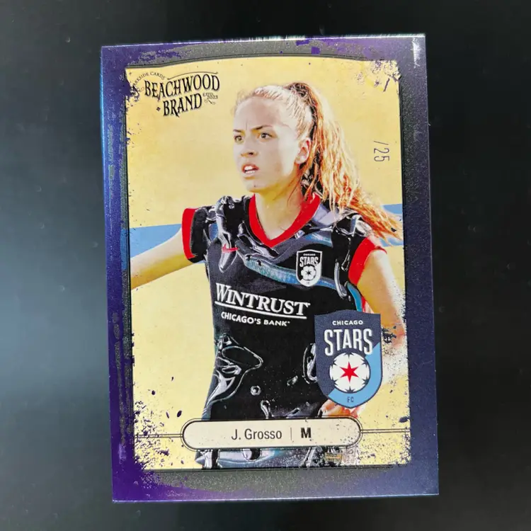 Julia Grosso 2025 Beachwood Brand Blue Foil /25 Soccer Card