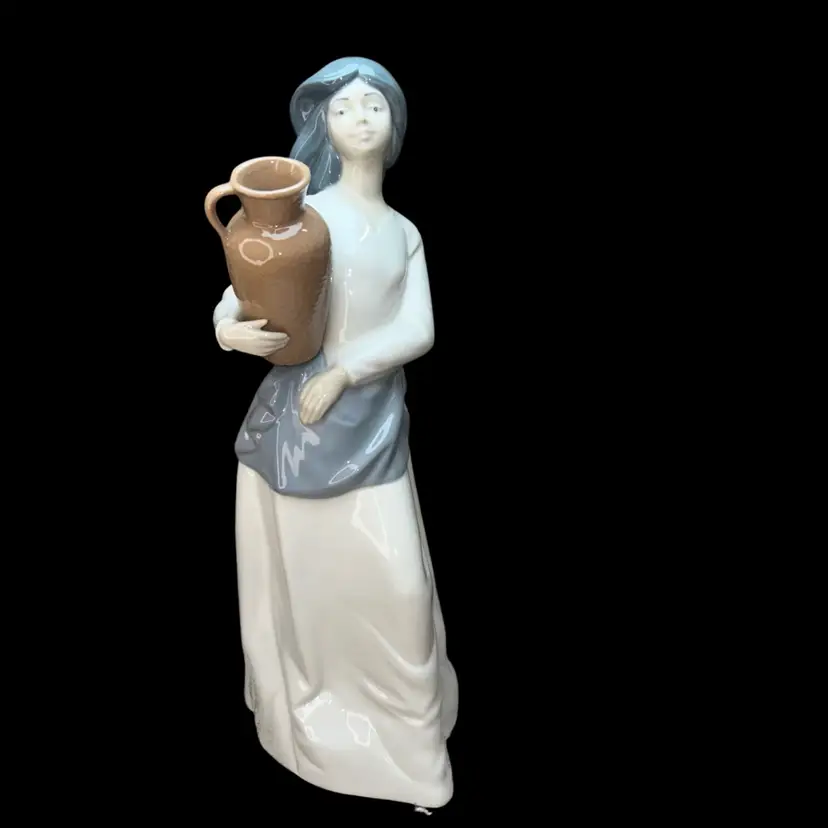 Diana Porcelain Woman with Jug Handcrafted in Spain Lladro-Style And Colors-Discontinued