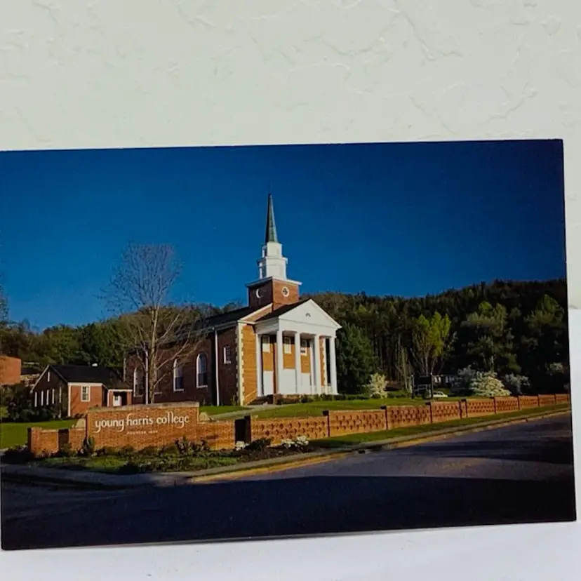 C-010-D
Young Harris College
Young Harris College's Sharp Memorial Church. The North Georgia college celebrated its 100 year anniversary in 1986. Young Harris College is a two year school supported by the United Methodist Church.