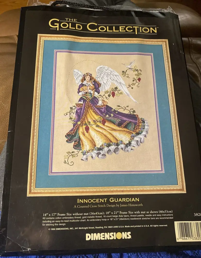 Dimensions Gold Collection INNOCENT GUARDIAN Angel Cross Stitch 3820 NOS 1996