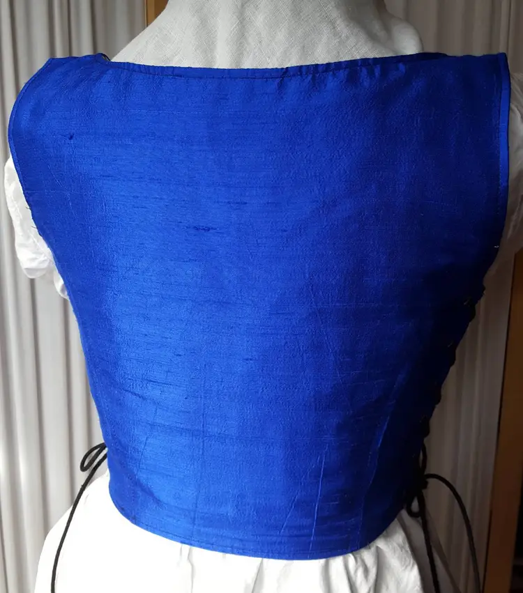 Handmade by me - Cobalt Blue Silk Renaissance Ladies Bodice - "Grace"- Bust 37.5-40.5 inches - Waist 29.75-32.75 inches -B1799-12