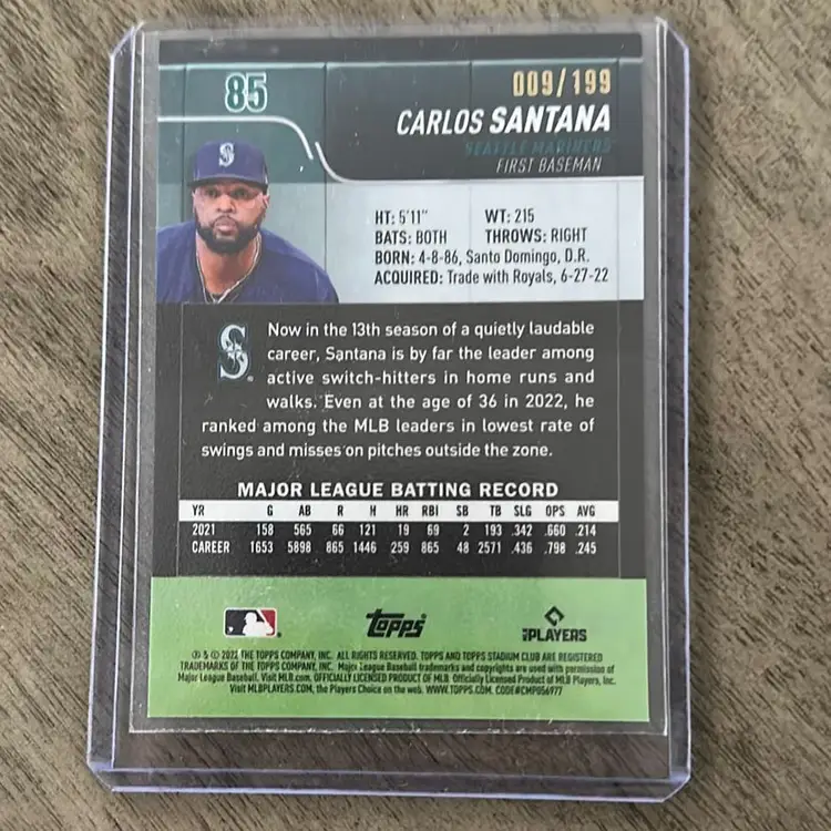 2022 SCC Blue Parallel Carlos Santana /199 