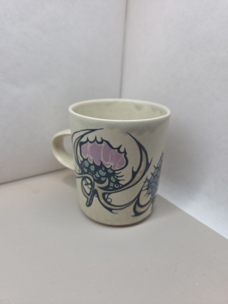 Vintage Thistle Coffee Cup Made In Scotland