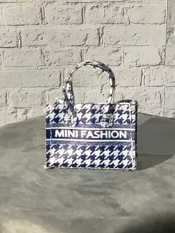#01 Blue and White Minibrand Tote