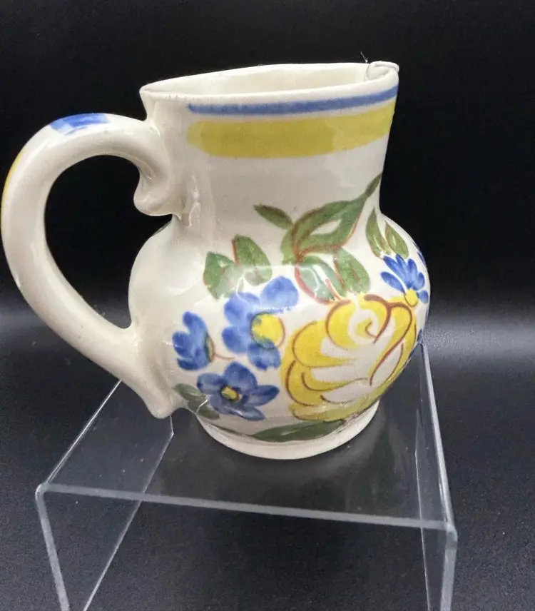 Redwing Pottery Brittany Hand Painted Floral Pinch Spout 4” Pitcher/Creamer