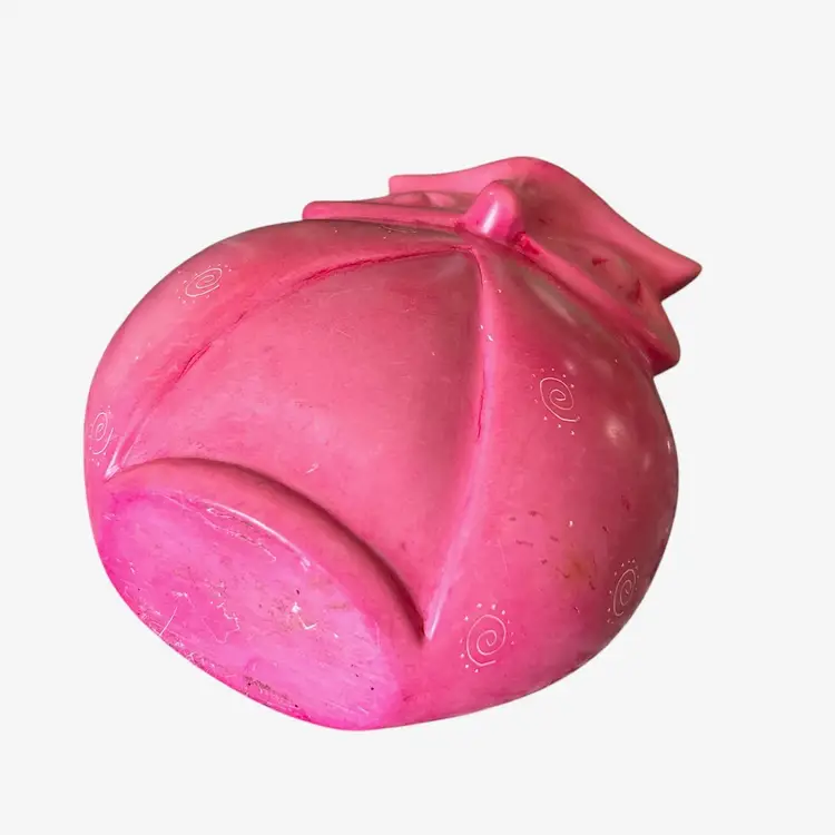 Soap Stone Carved Pink Decorative Owl Figurine
