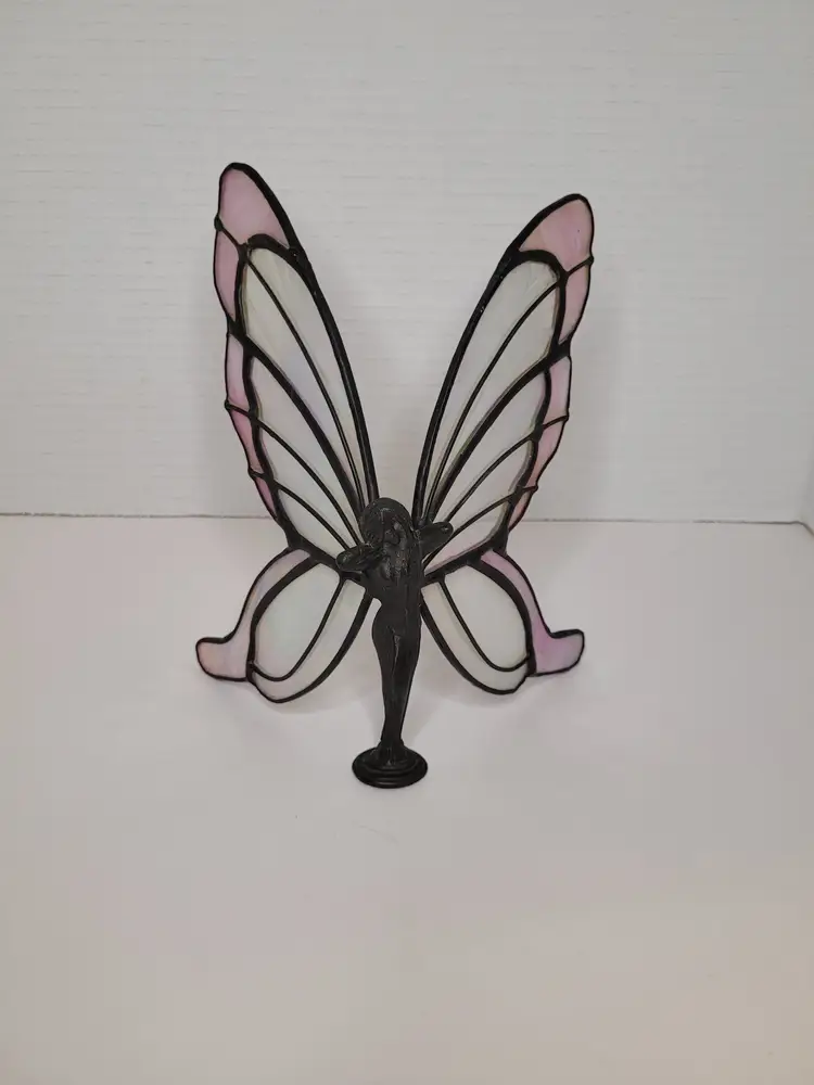 Vintage Butterfly Fairy Stained Glass Statue Stained Glass Sculpture