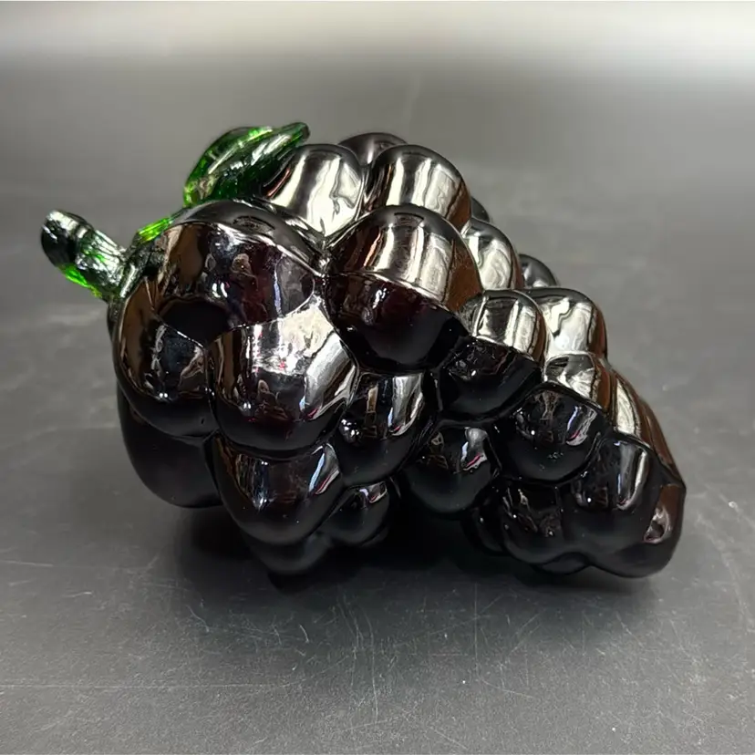 Vintage Glass Purple Grape Cluster Unsigned