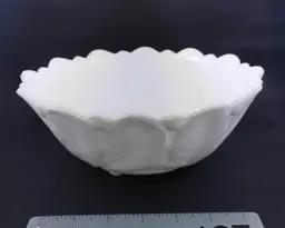 Indiana Glass Cabbage Rose White Milk Glass Bowl