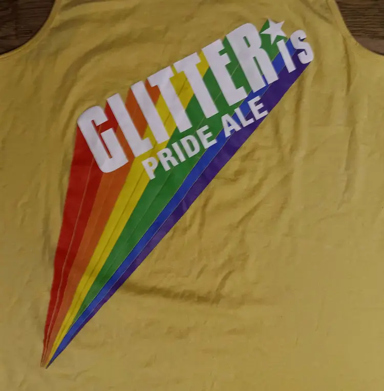 Glitter Pride Ale Beer tank top t shirt NEW nwot