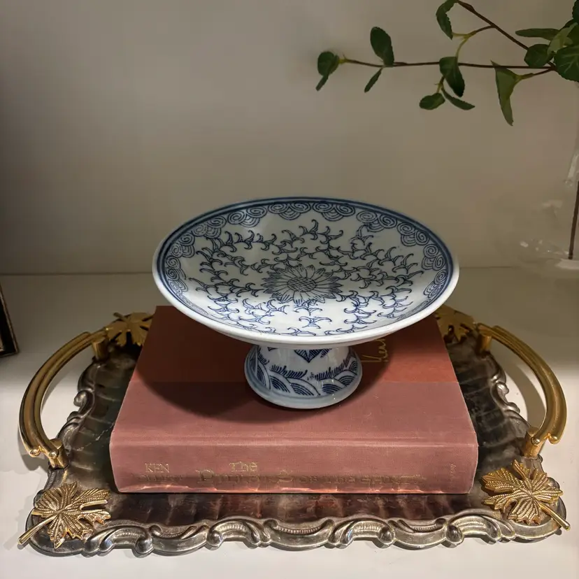 Blue and white Pedestal/ Cake stand