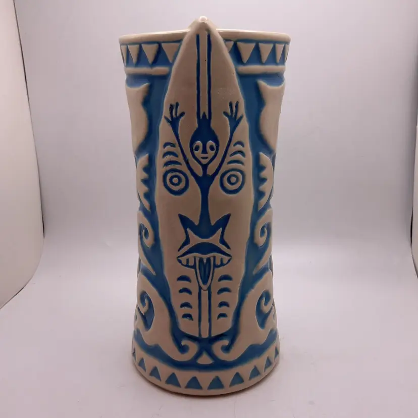 VTG Disney Trader Sam's Enchanted Tiki Bar 1st Edition Tiki Mug Blue 7"
