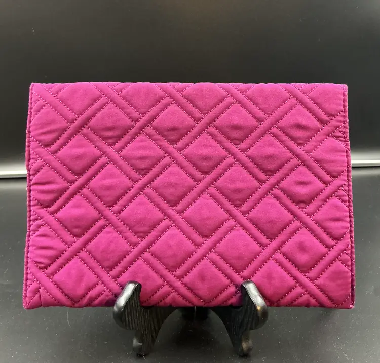 Vera Bradley quilted clutch in plum