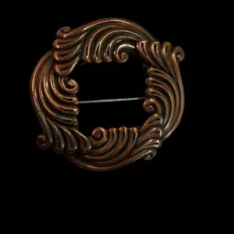 Vintage Genuine Copper Swirl Brooch. Textured Open Art Work . Beautiful Patina.