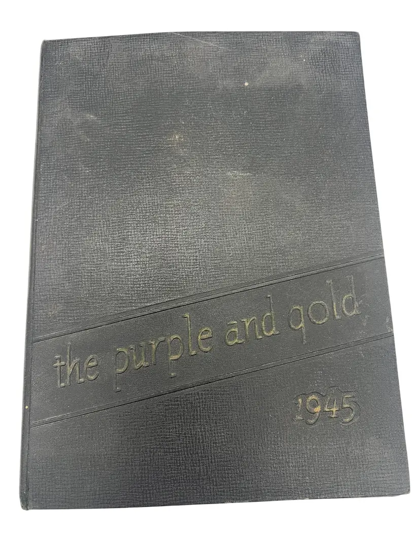 Purple And Gold 1945 Yearbook Grand Island Senior High School Nebraska Vintage