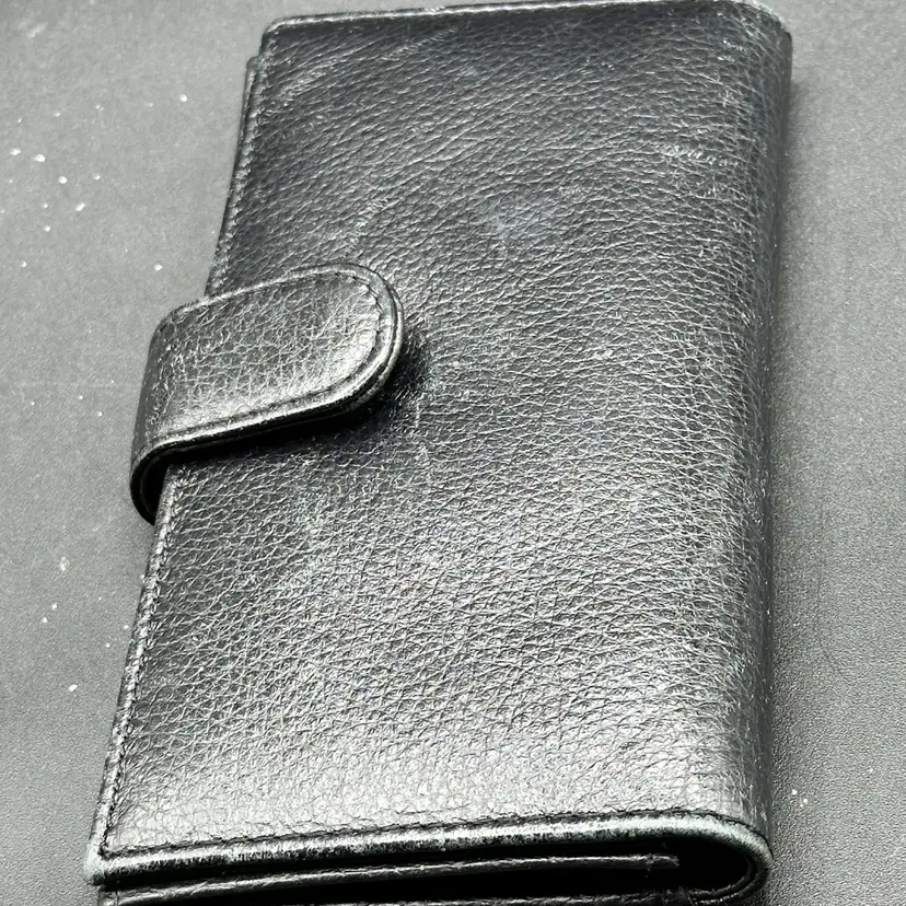 Vintage Mundi Black Nappa Cowhide BIFOLD WOMENS WALLET/CREDIT CARD 16 Pocket