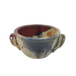 Ayers Studio Art Pottery Bread Baking Bowl Ceramic 6 1/2" Handmade in USA Signed 2006