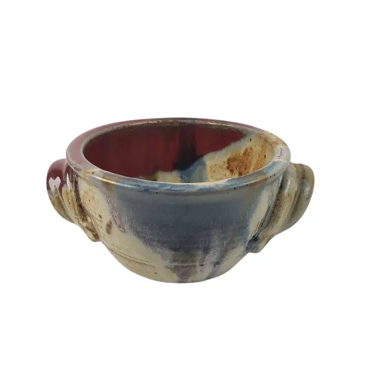 Ayers Studio Art Pottery Bread Baking Bowl Ceramic 6 1/2" Handmade in USA Signed 2006