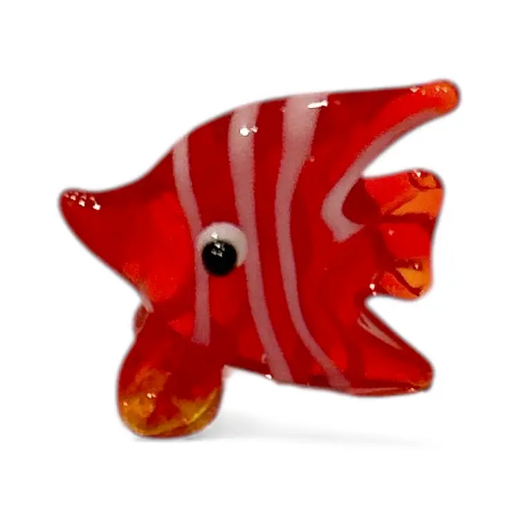 Mini Handblown Art Glass Red Fish Figurine