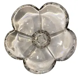 Orrefors Sweden "Pomona" pattern petal-shaped Bowl Signed & Numbered 9”D Almost 4” Tall