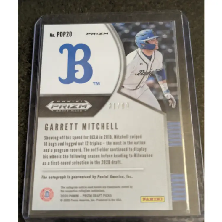 Garrett Mitchell 2020 Panini Prizm Draft Picks Autograph Red Donuts Circles Parallel SN /99