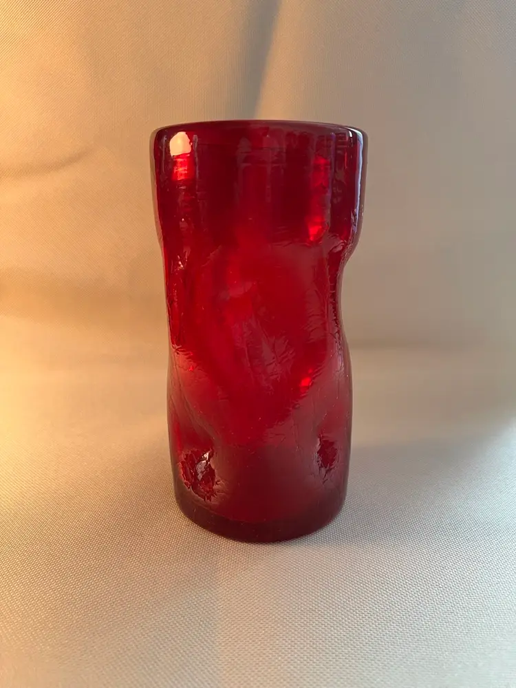 Blenko Crackle Pinched Tumbler