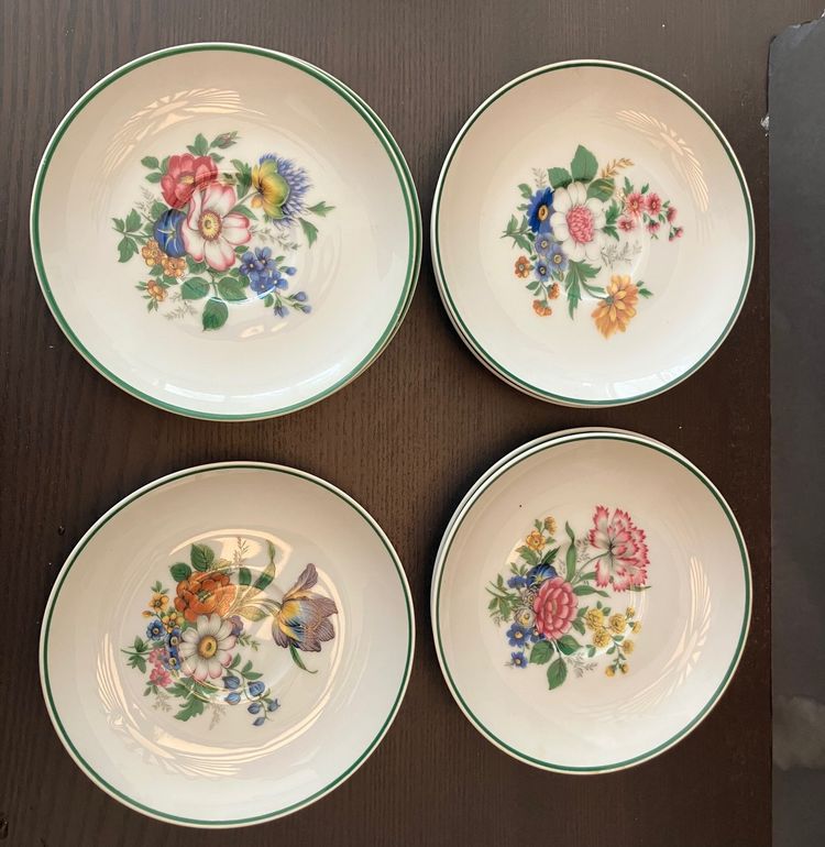 7 Vintage Dolphin China Medici Saucers No Cups