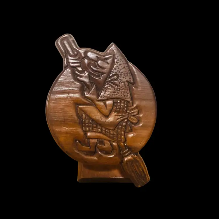 Vintage Clothespin Folk Art “Witch” Recipe/Note Card Holder