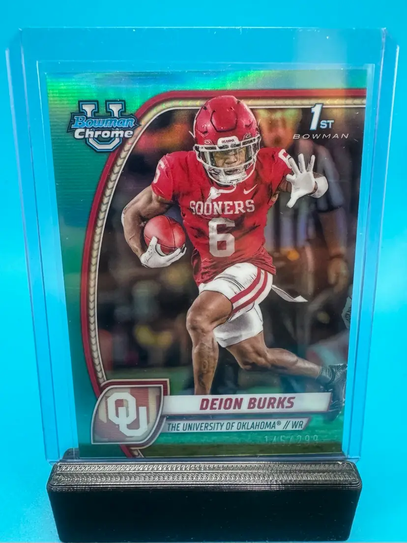 Deion Burks 1st Bowman Chrome U Aqua Refractor /299 Alabama Crimson Tide