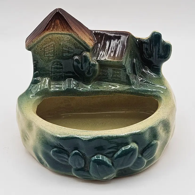 Fredericksburg Art Pottery FAPCO Planter Hacienda Southwest House Cactus Vintage